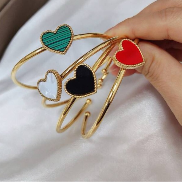 Cute heart pendant bracelet/necklace set - RED - Picture 5 of 5